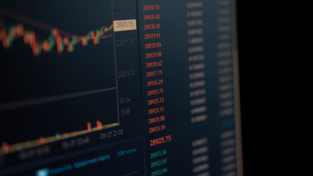 an image of a stock market chart on a computer screen