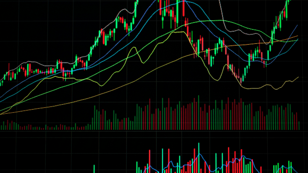 an image of a stock market chart on a computer screen